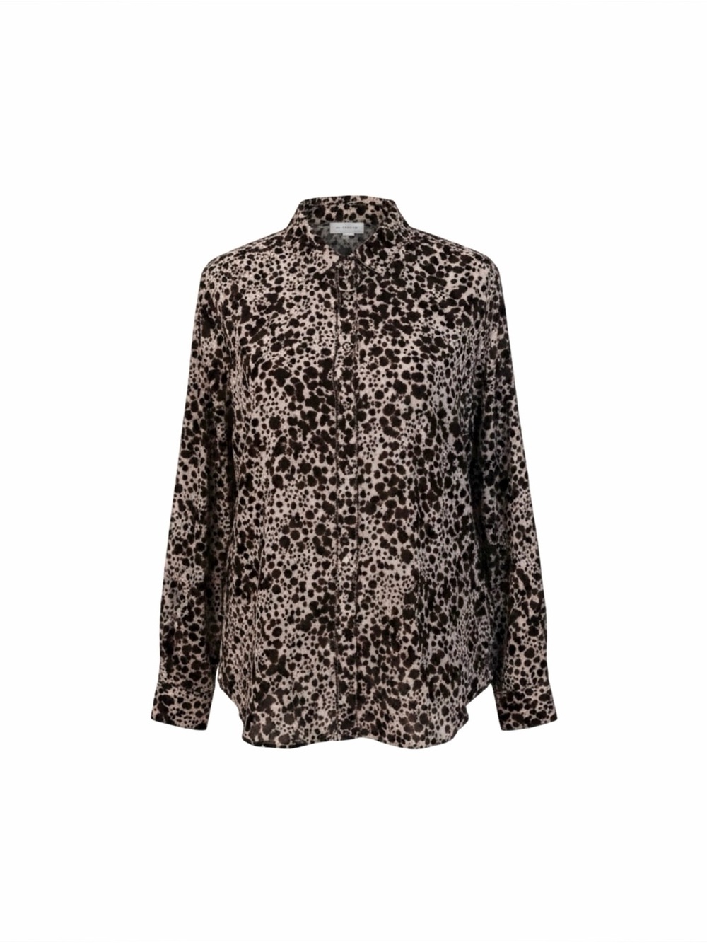 XiRENA Leopard Print 100% Cotton Button Front Shirt Blouse Made in USA Size M